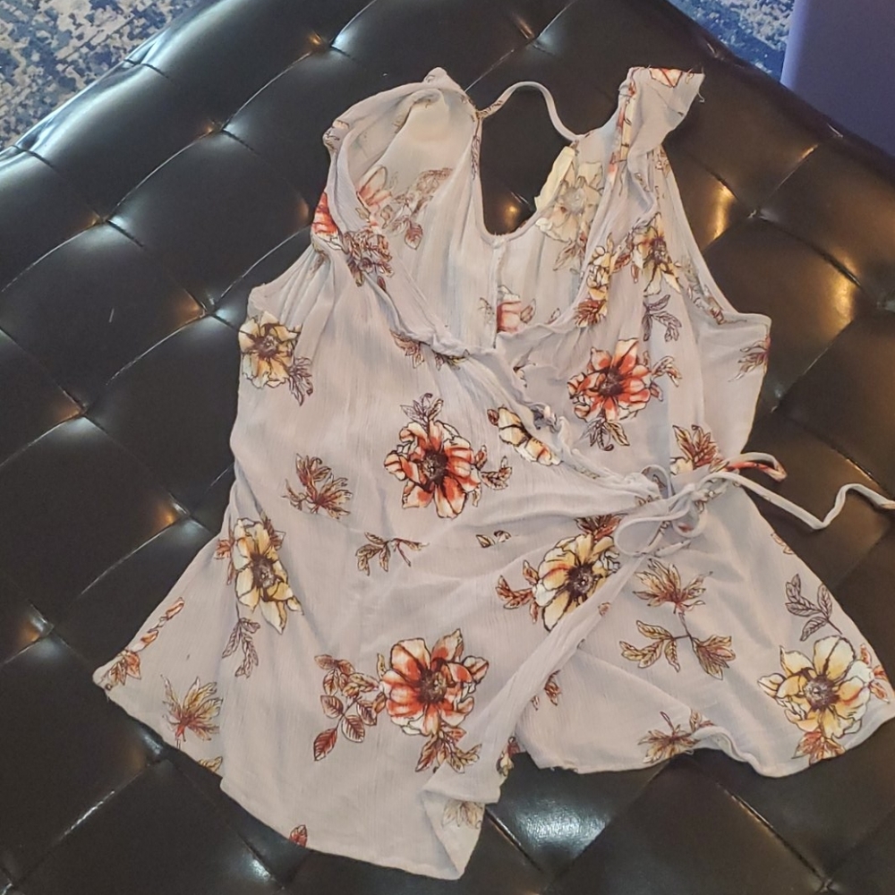 Floral wrap blouse